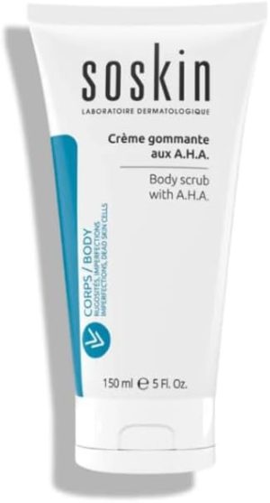 Soskin Body Scrub with AHA | 150ml | Targets Imperfections and Dead Skin Cells