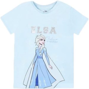 Disney Girls Disney Frozen Elsa Kids Girls Short Sleeves T-Shirt Western (pack of 1)