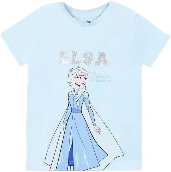 Disney Girls Disney Frozen Elsa Kids Girls Short Sleeves T-Shirt Western (pack of 1)