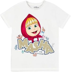 TRUCARE Girls Masha Kids Girls Masha & Friends Short Sleeves T-Shirt Western (pack of 1)