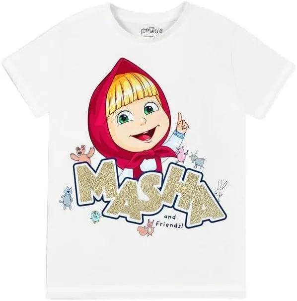 TRUCARE Girls Masha Kids Girls Masha & Friends Short Sleeves T-Shirt Western (pack of 1)