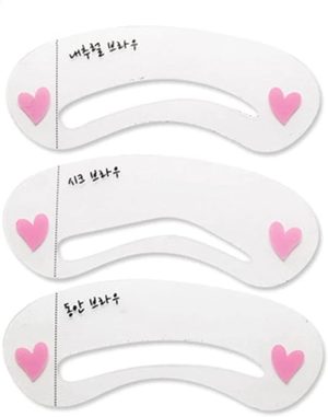 SYOSI Eyebrow Card, Thrush Tool, Eyebrow Trimming Card, Thrush Card, Grooming Brow Stencil Kit, Painted Model Shaping Reusable Eyebrow Stencil Template, 50set (3pcs/set)