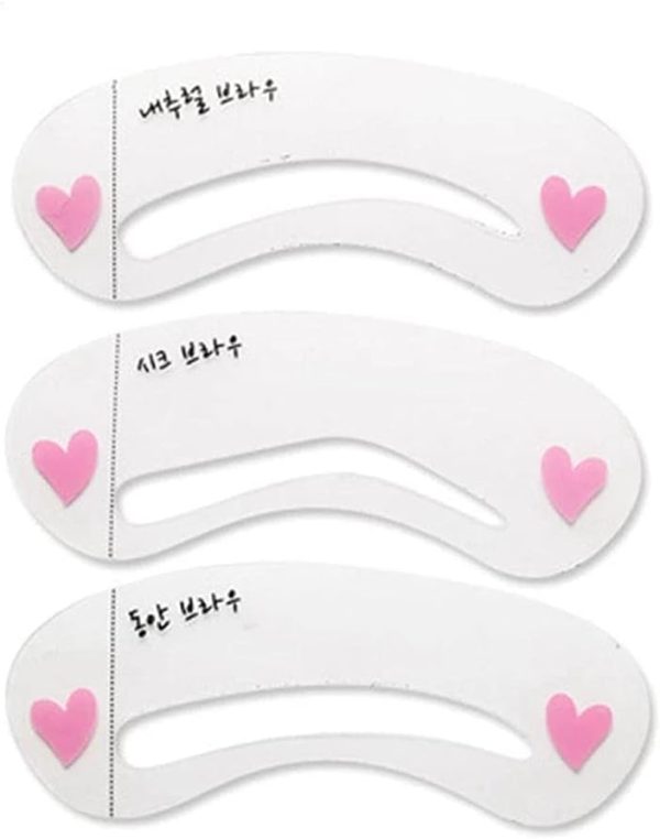 SYOSI Eyebrow Card, Thrush Tool, Eyebrow Trimming Card, Thrush Card, Grooming Brow Stencil Kit, Painted Model Shaping Reusable Eyebrow Stencil Template, 50set (3pcs/set)