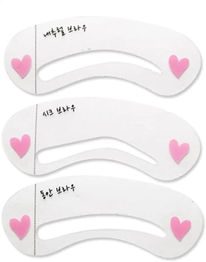 SYOSI Eyebrow Card, Thrush Tool, Eyebrow Trimming Card, Thrush Card, Grooming Brow Stencil Kit, Painted Model Shaping Reusable Eyebrow Stencil Template, 50set (3pcs/set)
