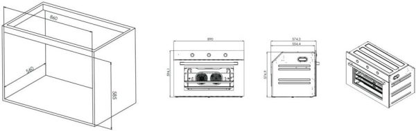 ⁦Comitel Built In Electric Oven 90cm, 105L, 3 Keys, 8 Programs, Turkish, Steel - A9-SF3(MT)-S⁩ - الصورة ⁦3⁩