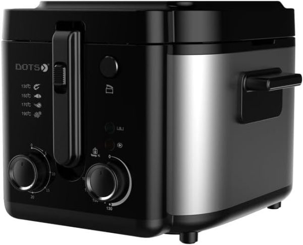 ⁦DOTS Deep Fryer with 30 Minute Timer, 1600W 2.5L Deep Fryer with Basket for Home Use, with Display Window, Built-in Frying Basket and Handle⁩ - الصورة ⁦3⁩