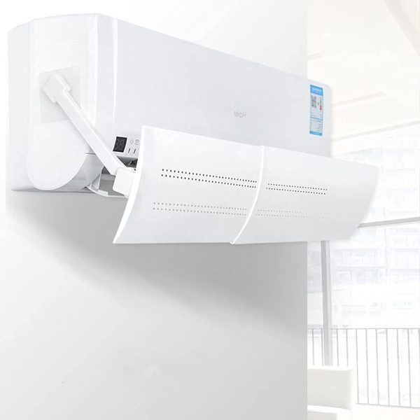 ⁦ALMEKAQUZ Retractable Air Conditioner Air Deflector, Universal Adjustable Air Conditioning Deflector Air Diverter Cover Telescopic Anti-Wind Baffles Anti Direct Blowing Windshield Wind Guide⁩ - الصورة ⁦2⁩