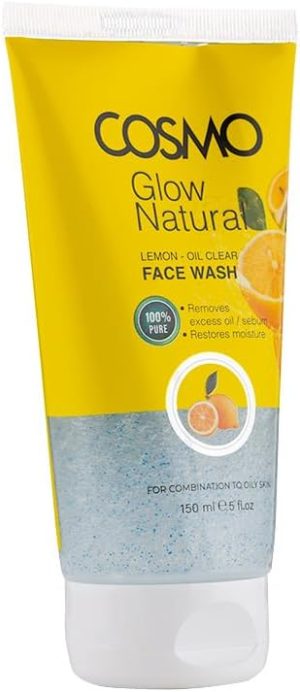 CD COSMO DESIGNS Glow Natural Lemon Oil Clear Face Wash 150ml, a Deep-pore Cleansing Wash to Clarify & Purify Skin, for All Skin Types