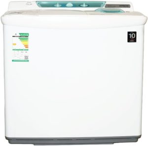 Hitachi Twin Tub washing machine PS-1105JJWH, 10.5KG, Air Jet Dry, Nano Titanium Air Jet Filter, White