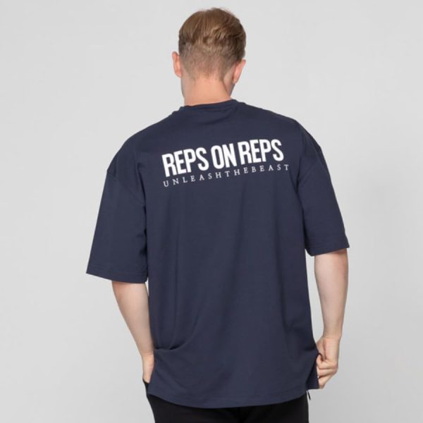 ⁦Fashion - Men loose BIGs size T Shirt Cotton Printed Running Sport Gym Shirt Fitness TOPs Workout Sportswear Jogging Tees Training Clothing⁩ - الصورة ⁦7⁩