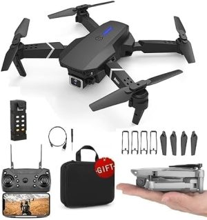 MEGAWISE Foldable Remote Control Drone with Camera HD Wide Angle Lens Optical Flow Positioning with 1800Mah Battery WiFi FPV 4-Axis Camera with Dual Flash Lights (MultiColor)
