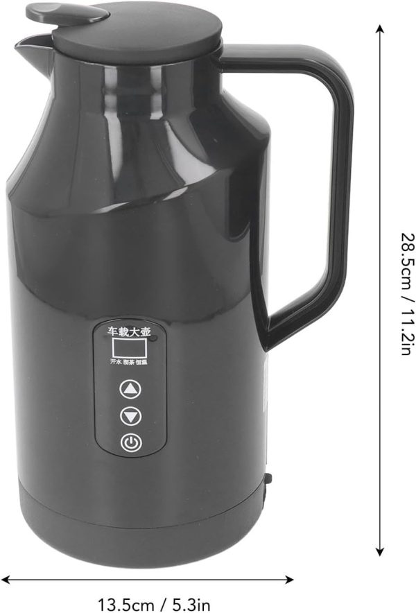 ⁦BROLEO Electric Car Kettle, 12V 24V 1500ml Stainless Steel Water Boiler, Cigarette Lighter Heating Mug, Travel Truck Water Heater Bottle for Tea Coffee Making⁩ - الصورة ⁦9⁩