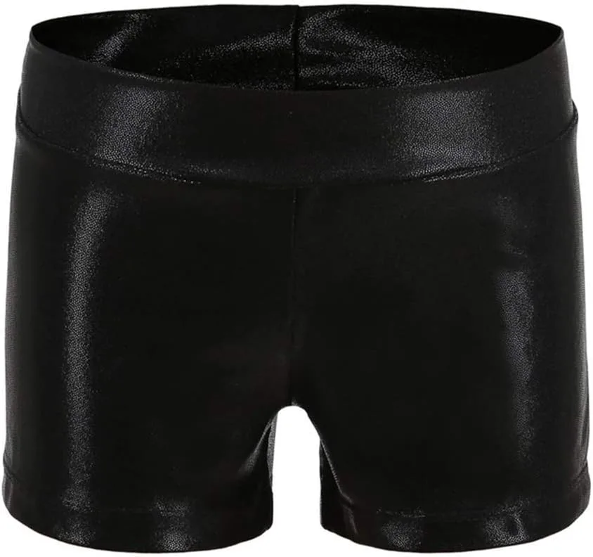 Girls Dance Short Gymnastics Athletic Shorts Sparkle Glitter Tumbling Bottoms