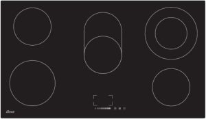 Ugine Built-In Electric Flat Hob,Ceramic 60x90 Cm,5 Burners Ceramic,3200 Watts,Safety,Electronic Control And Touch,Black - UBIH90T