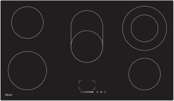 Ugine Built-In Electric Flat Hob,Ceramic 60x90 Cm,5 Burners Ceramic,3200 Watts,Safety,Electronic Control And Touch,Black - UBIH90T