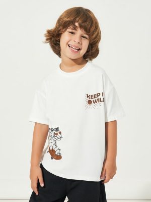 Styli Boys Graphic Print Short Sleeves Oversized T-Shirt