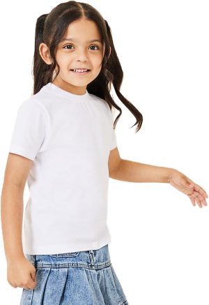 Styli Girls Solid Cotton Round Neck T-Shirt
