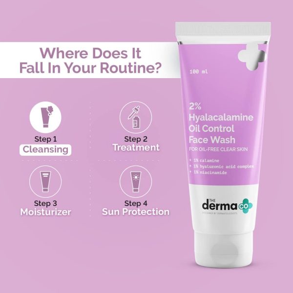 ⁦THE DERMA CO 2% Hyalacalamine Oil Control Face Wash 100 ml⁩ - الصورة ⁦6⁩