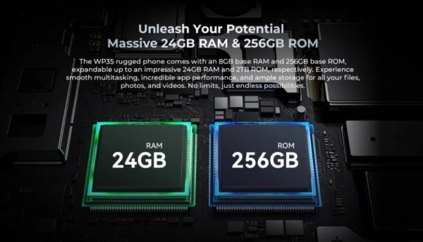⁦Global Version Oukite WP35 5G Rugged Smartphone 6.6" 2.4K 11000 mAh 24GB+256GB Mobile Phone Android 14 64 MP NFC Cell Phone⁩ - الصورة ⁦7⁩