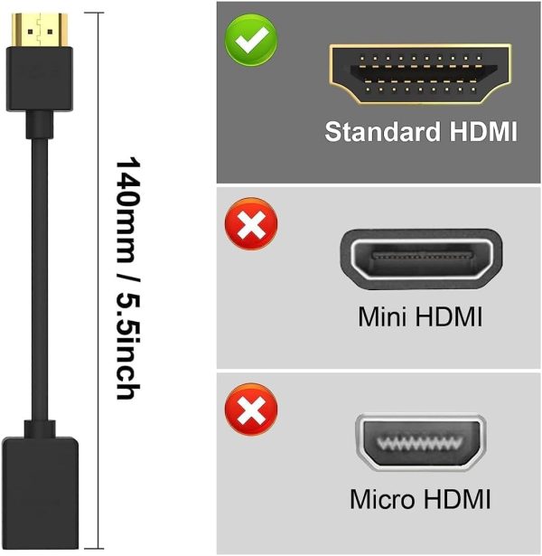 ⁦ALMEKAQUZ 7.9 Inch HDMI Extender, 4K Extension Cable Male to Female Adapter, Ultra High Speed Compatible With Xbox PS5 PS4 TV HDTV Laptop PC⁩ - الصورة ⁦2⁩