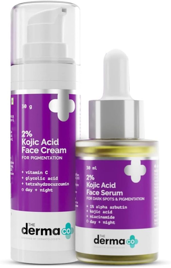 The Derma Co No More Pigmentation Combo - 2% Kojic Acid Face Cream (30 g) + Face Serum (30 ml)