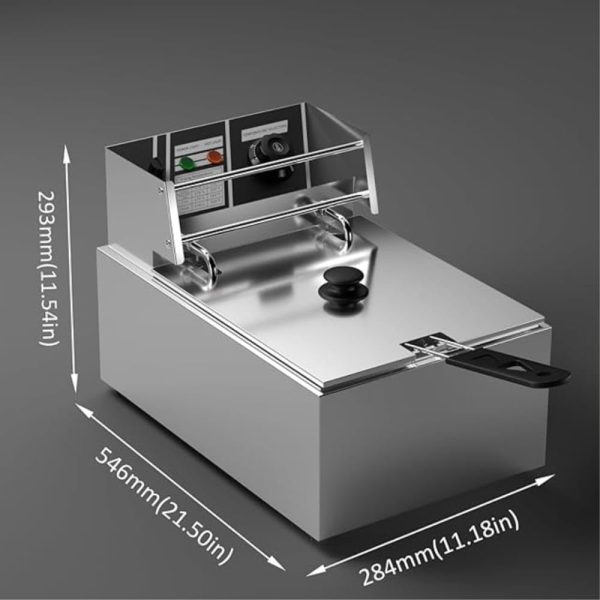 ⁦Deep Fryer 6L 2500W Electric Oil Fryer with Temperature Control Stainless Steel for Home Restaurant⁩ - الصورة ⁦4⁩