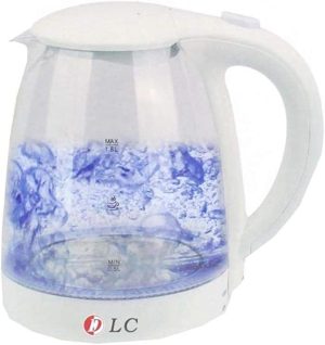 DLC Electric Glass Kettle, 1.8L, 150-2200W, White, with LED Light