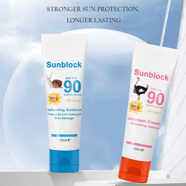 ⁦Azonee Sunscreen Cream SPF90PA++,Protection Face Cream Disaar Sunblock 90++ Protective Cream Pigmentation, Undamage Ultra Sunscreen, Daily Use, Travel for All Skin Type 100g⁩ - الصورة ⁦5⁩