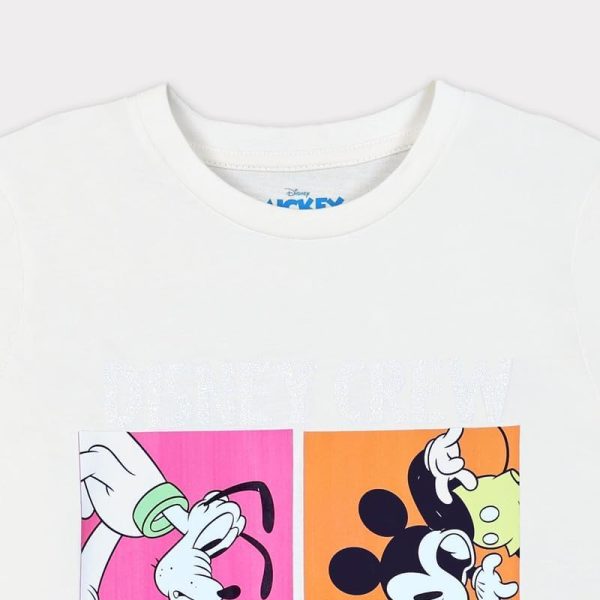 ⁦Disney Girls Disney Mickey & Friends Kids Girls Short Sleeves T-Shirt Western (pack of 1)⁩ - الصورة ⁦3⁩