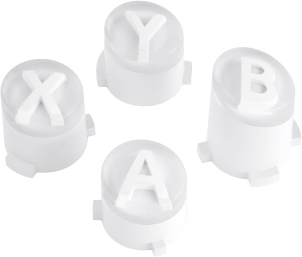 ⁦eXtremeRate ABXY Buttons for Xbox Series X/S Controller, Buttons with ABXY Cassic Symbol for Xbox One S/X, Elite V1/V2, Two-Tone Buttons White & Clear⁩ - الصورة ⁦4⁩