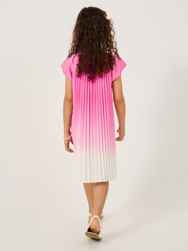 ⁦Styli Girls Ombre Print Pleated Dress⁩ - الصورة ⁦5⁩
