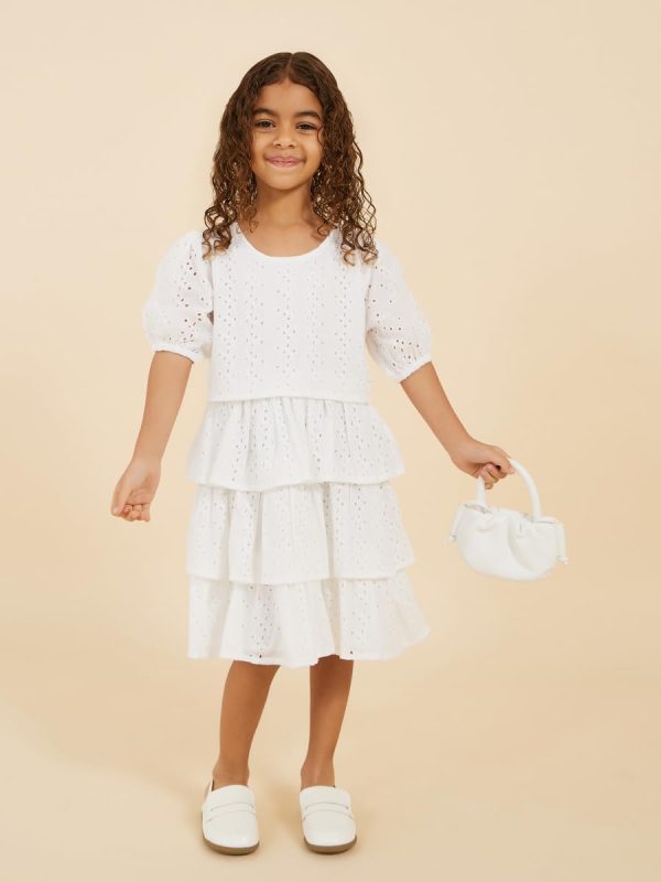 ⁦Styli Girls Schiffly Dress With Tiers⁩ - الصورة ⁦2⁩