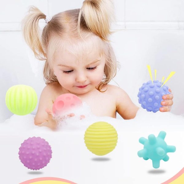 ⁦PATPAT® Squeeze Balls for Kids, 6 Pack, Ages 3-12 Months, Textured, Squeak, Bath & Play, Vinyl, Baby Toy⁩ - الصورة ⁦7⁩