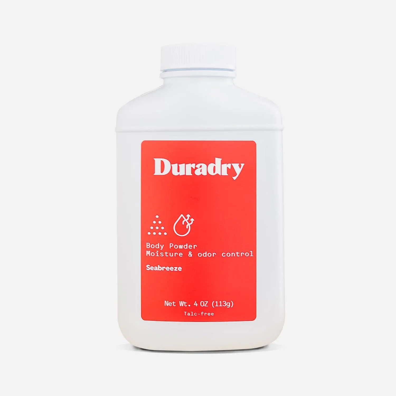 Duradry Body Powder - Sweat Defense & Odor Control, Sweat Absorbing, Anti-Chaffing, All Natural Powder, Talc-Free, Prevents and Eliminates Any Body Odor Naturally - Seabreeze, 4oz