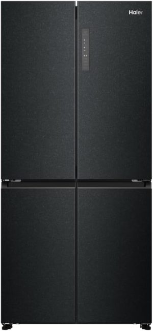 Haier Side by Side Refrigerator 11.1Cu.ft, Freezer 4.2Cu.ft, 4 Doors, Twin Inverter, Gemstone Black
