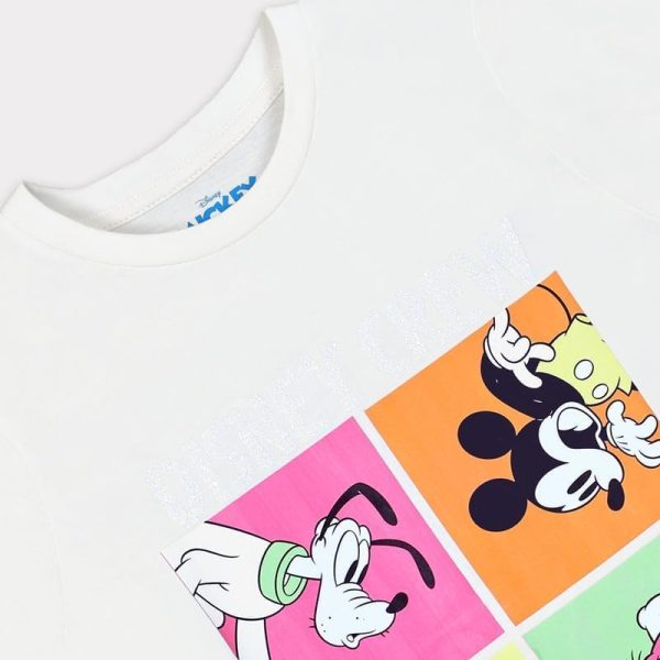 ⁦Disney Girls Disney Mickey & Friends Kids Girls Short Sleeves T-Shirt Western (pack of 1)⁩ - الصورة ⁦4⁩