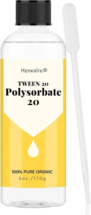 Hznxolrc 6 oz Polysorbate 20 Emulsifier, Premium Polysorbate 20 (TWEEN 20) Liquid, Gentle on Skin