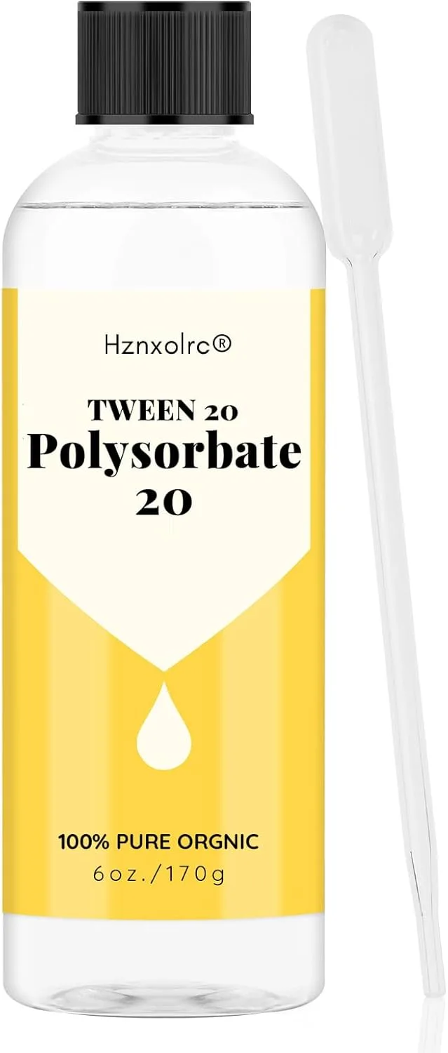 Hznxolrc 6 oz Polysorbate 20 Emulsifier, Premium Polysorbate 20 (TWEEN 20) Liquid, Gentle on Skin
