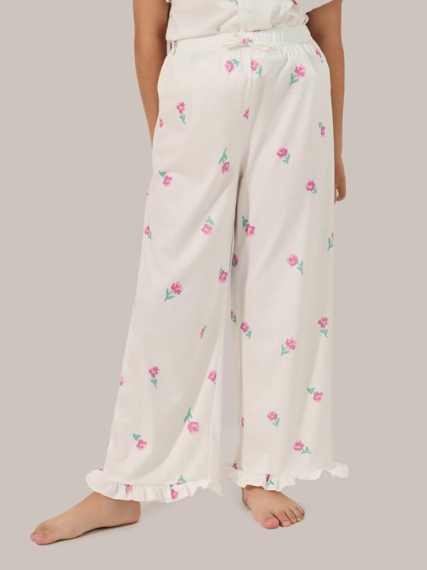 ⁦Styli Girls Floral Printed Button Front Pyjama Set⁩ - الصورة ⁦5⁩