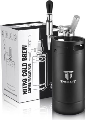 TMCRAFT 128oz Nitro Cold Brew Coffee Maker, Home Brew Coffee Keg with Stainless Steel Stout Creamer Faucet & Pressure Relieving Valve