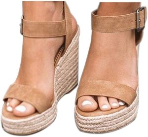 VICKI·VICKI Women's Platform Wedges heels Sandals Wedge Espadrilles Ankle Strap