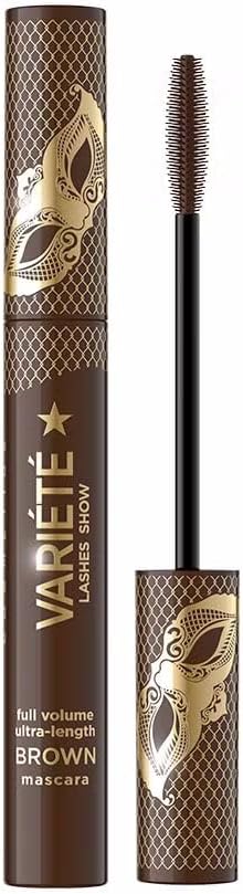 Eveline Cosmetics Variete Classic Brown Volume and Lengthening Mascara - Increases Eyelash Volume and Length with Long-Lasting Formula, Ideal for Lighter Hair Colours