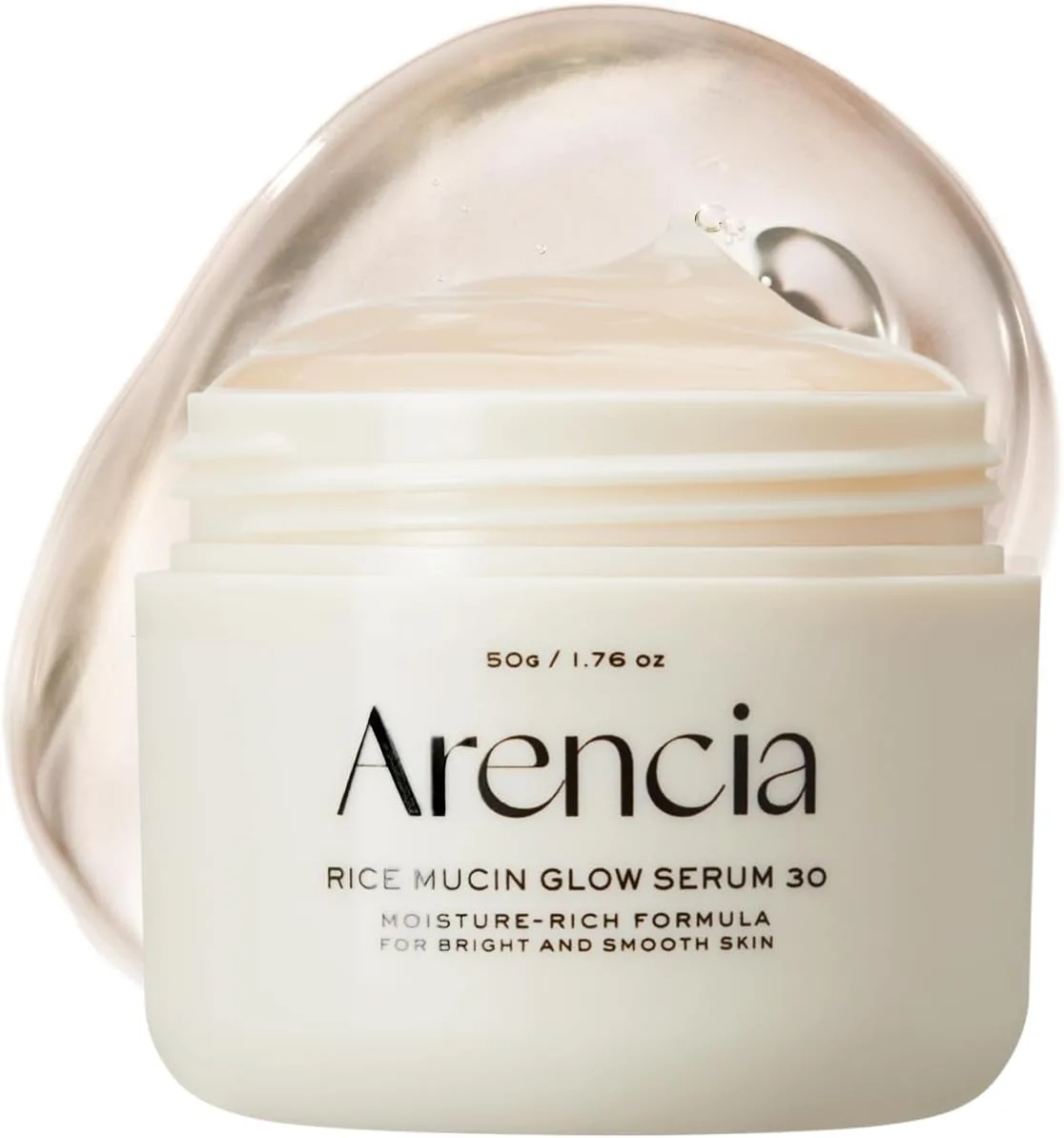 Arencia Rice Mucin Overnight Glow Face Mask Serum 30, 1.76 oz, Plumps Skin with Hyaluronic Acid