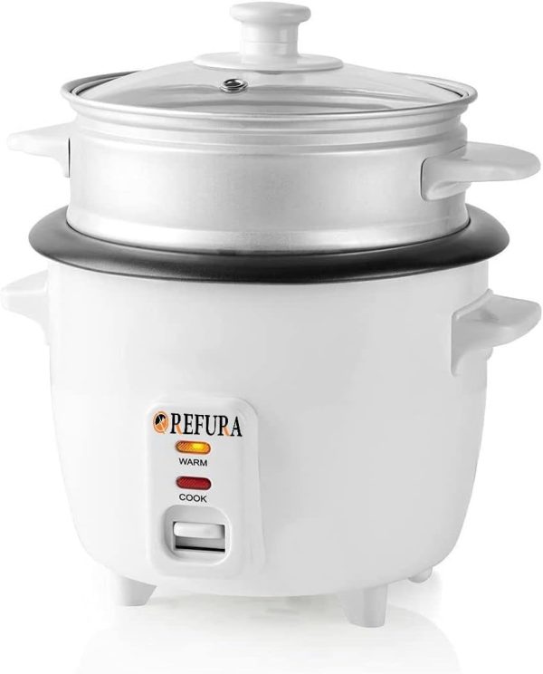 ⁦Refura - SA 2 in 1 Rice Cooker & Steamer 1.0 L/Non-Stick Removable Bowl/Keep Warm Functionality / 400 Watts/Includes Measuring Cup & Spatula | RE-618 | Kitchen Appliances⁩ - الصورة ⁦3⁩