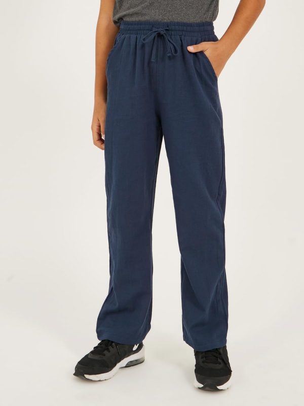 ⁦Styli Boys Solid Drawstring Waist Relaxed Pants⁩ - الصورة ⁦2⁩