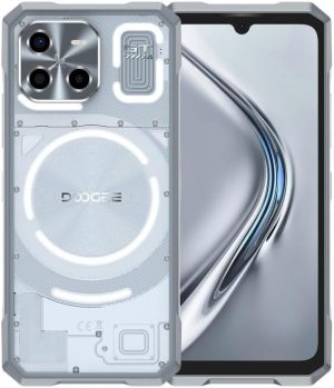 Doo.gee Smartphone - Powerful 5G Rugged Device with 100MP Camera, Dimensity 7300 CPU, 16GB RAM + 512GB Storage, IP68/IP69K Rated, and Android 14 LED Light Effect (Moon Shadow Black) (Silver)