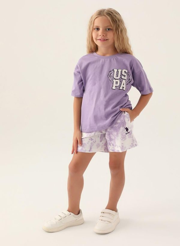 ⁦U.S. POLO ASSN. Girls Purple Short Set⁩ - الصورة ⁦2⁩