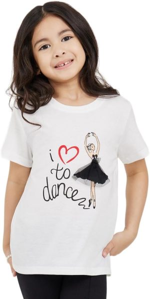 STYLI Girls Princess Applique Printed T-Shirt