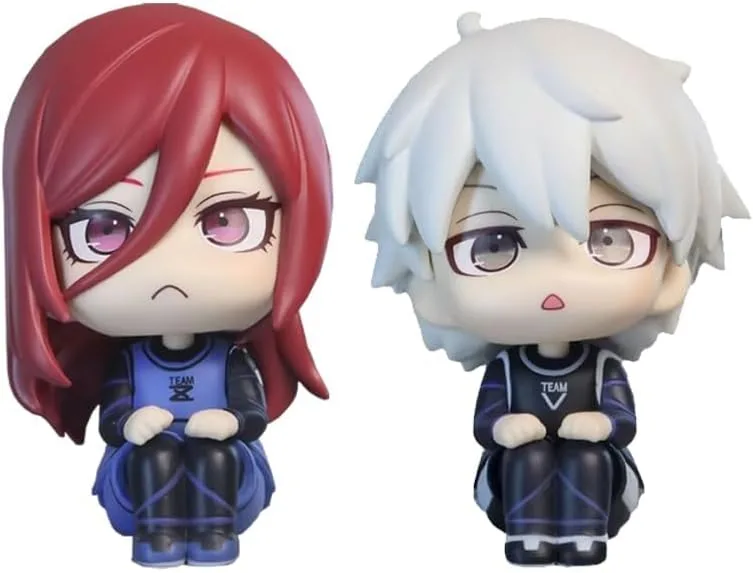 Puruuige 2PCS Chigiri Hyoma+Nagi Seishiro Figure Anime Look Up Figurine 3.9'' PVC Nagi Seishiro Action Figure Model Cake Topper Collectible Statue