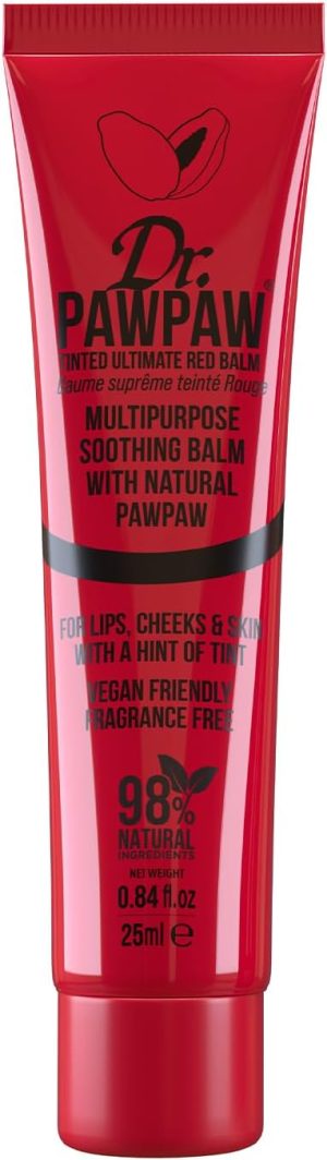 Dr. Pawpaw Tinted Ultimate Red Balm, Multi-Purpose Balm, For Lips, Cheeks & Other Cosmetic Finishing, 25Ml